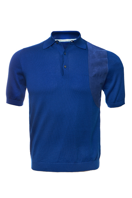 Хлопковое поло синего цвета для мужчин бренда Meucci (Италия), арт. 1414/00107/310 - фото. Цвет: Синий. Купить в интернет-магазине https://shop.meucci.ru
