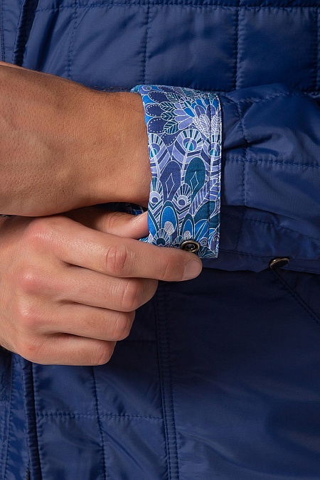 Утепленная стеганая куртка-рубашка синего цвета для мужчин бренда Meucci (Италия), арт. 6993 - фото. Цвет: Ярко-синий. Купить в интернет-магазине https://shop.meucci.ru
