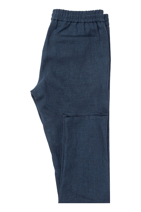 Мужские брендовые льняные брюки темно-синего цвета  арт. LM 104SP NAVY Meucci (Италия) - фото. Цвет: Темно-синий. Купить в интернет-магазине https://shop.meucci.ru
