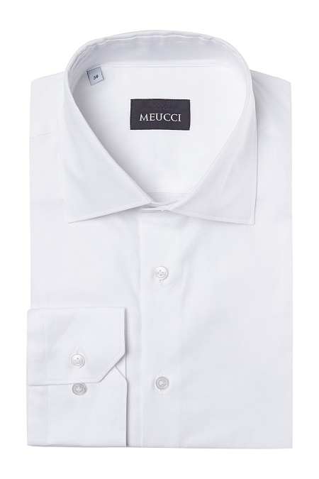 Модная мужская рубашка белая с микродизайном арт. SL 90202 R BAS 0191/141922 от Meucci (Италия) - фото. Цвет: Белый, микродизайн. Купить в интернет-магазине https://shop.meucci.ru


