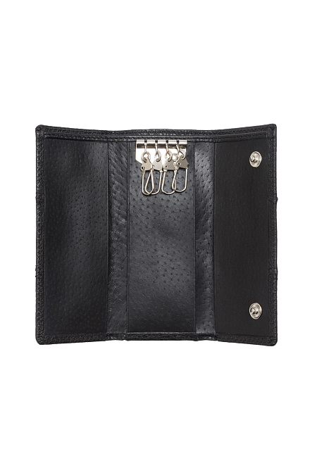 Кожаный футляр для ключей для мужчин бренда Meucci (Италия), арт. O-78135 - фото. Цвет: Черный. Купить в интернет-магазине https://shop.meucci.ru
