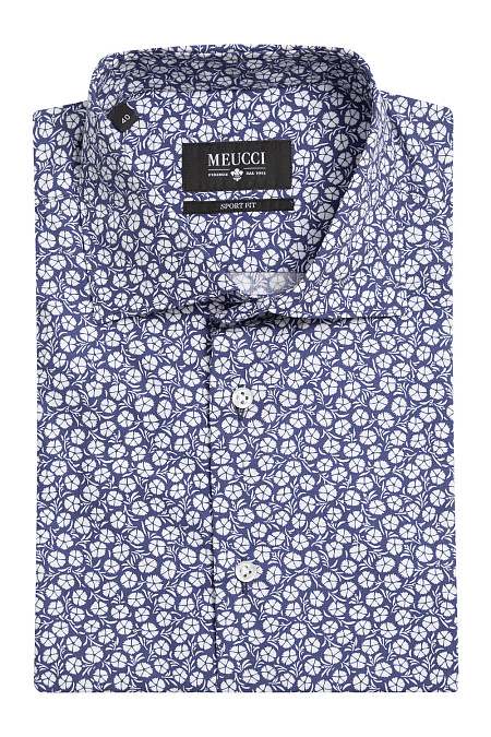 Модная мужская сорочка с коротким рукавом  арт. SP 90100R 32152/141018 от Meucci (Италия) - фото. Цвет: Принт.
