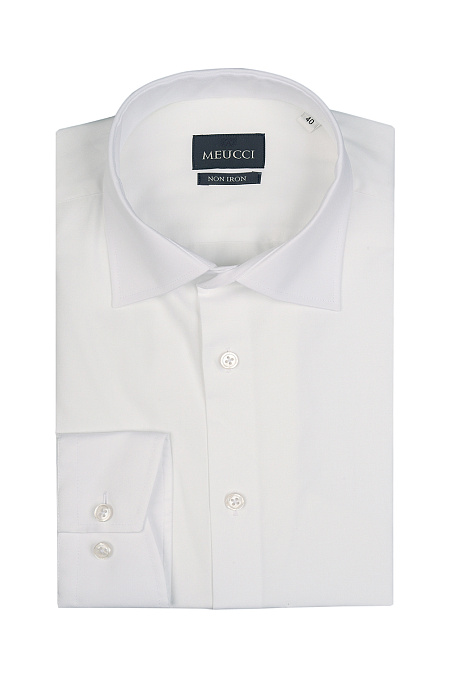 Модная мужская рубашка с длинным рукавом белого цвета  арт. SL 0191200714 R BAS/220236 от Meucci (Италия) - фото. Цвет: Белый. Купить в интернет-магазине https://shop.meucci.ru

