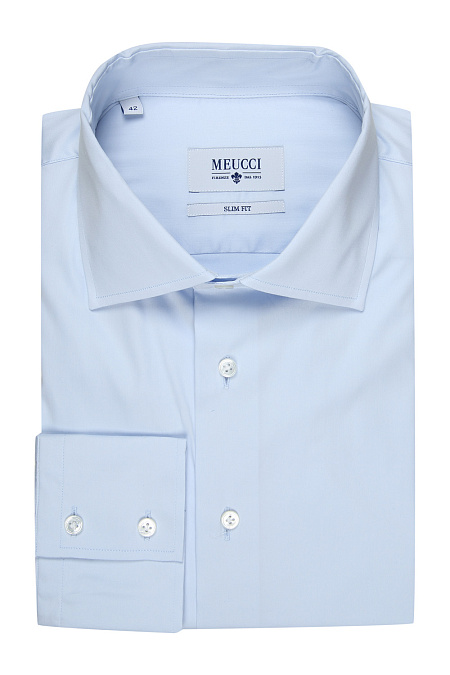 Модная мужская классическая рубашка голубого цвета арт. SL 9034-1 RL 12262/141166 от Meucci (Италия) - фото. Цвет: Голубой. Купить в интернет-магазине https://shop.meucci.ru

