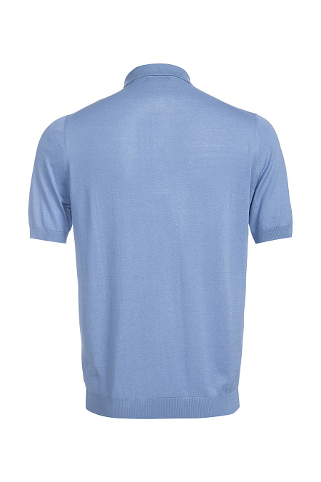 Шелковое поло голубого цвета для мужчин бренда Meucci (Италия), арт. 43110/23503/520 - фото. Цвет: Голубой. Купить в интернет-магазине https://shop.meucci.ru
