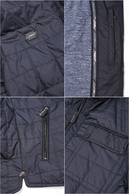Легкая стеганая куртка синего цвета для мужчин бренда Meucci (Италия), арт. 1456/2B - фото. Цвет: Темно-синий. Купить в интернет-магазине https://shop.meucci.ru
