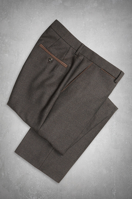 Мужские брендовые брюки арт. MW8-0110 Meucci (Италия) - фото. Цвет: Коричневый. Купить в интернет-магазине https://shop.meucci.ru
