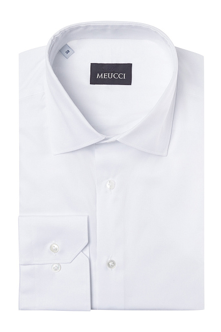 Модная мужская рубашка белая с длинным рукавом арт. SL 90202 RL BAS 0191/141920 от Meucci (Италия) - фото. Цвет: Белый, микродизайн. Купить в интернет-магазине https://shop.meucci.ru


