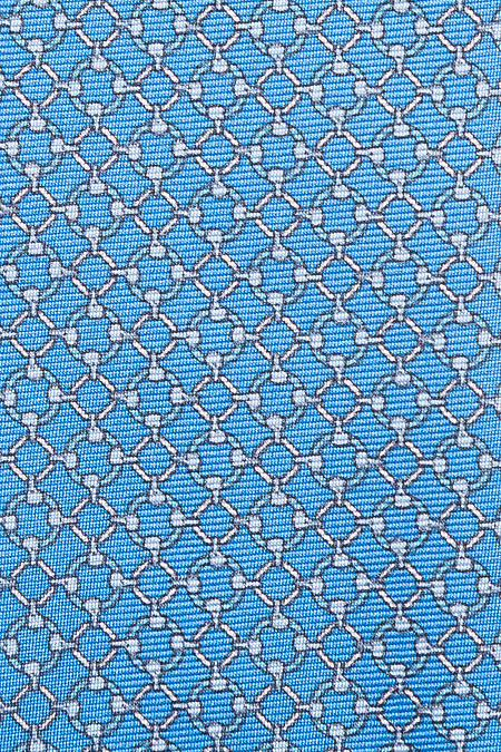 Галстук голубого цвета с принтом для мужчин бренда Meucci (Италия), арт. 7566/2 - фото. Цвет: Голубой. Купить в интернет-магазине https://shop.meucci.ru
