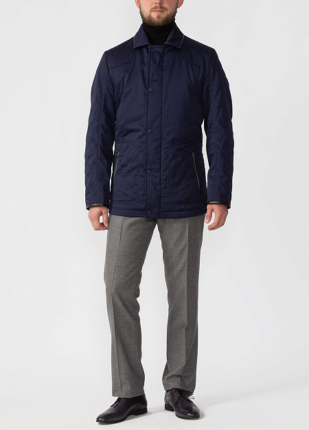 Куртка-пиджак из хлопка для мужчин бренда Meucci (Италия), арт. 11175 - фото. Цвет: Темно-синий. Купить в интернет-магазине https://shop.meucci.ru
