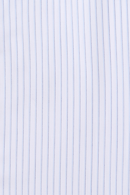 Модная мужская рубашка с длинным рукавом в полоску арт. SL 90214 R 10171/141519 от Meucci (Италия) - фото. Цвет: Белый, голубая полоса.
