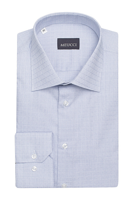 Рубашка светло-сиреневая с микропринтом  для мужчин бренда Meucci (Италия), арт. SL 902020 RL CEL 2191/182016 - фото. Цвет: Светло-сиреневый, микропринт. Купить в интернет-магазине https://shop.meucci.ru
