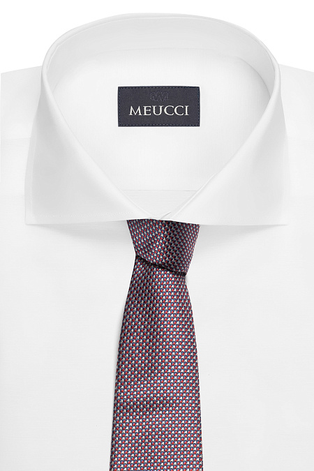 Галстук из шелка с мелким цветным орнаментом для мужчин бренда Meucci (Италия), арт. EKM212202-69 - фото. Цвет: Красный, синий, серый. Купить в интернет-магазине https://shop.meucci.ru
