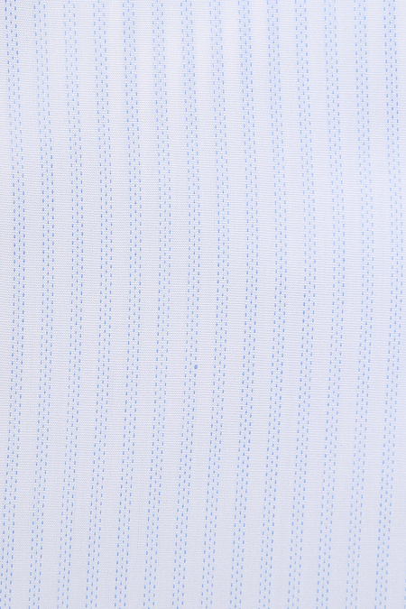 Модная мужская классическая рубашка в полоску арт. SL 90205 R 12171/141551 от Meucci (Италия) - фото. Цвет: Бело-голубой в полоска. Купить в интернет-магазине https://shop.meucci.ru

