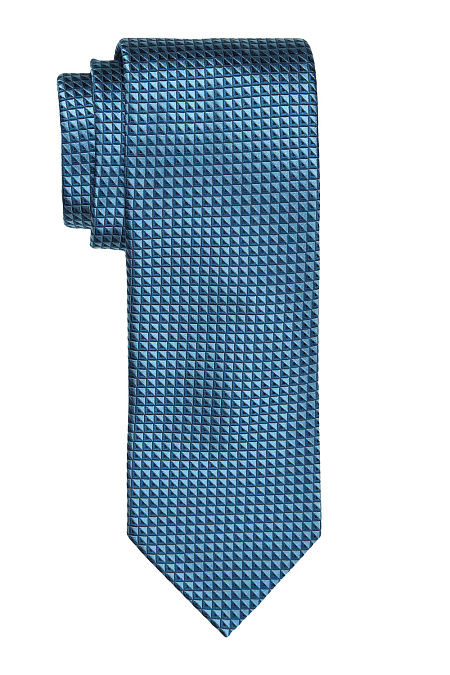 Ярко-синий галстук в мелкий орнамент для мужчин бренда Meucci (Италия), арт. 89110/3 - фото. Цвет: Синий с голубым орнаментом. Купить в интернет-магазине https://shop.meucci.ru
