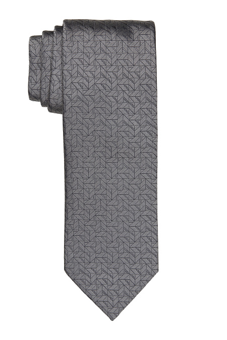Серый галстук с фирменным орнаментом для мужчин бренда Meucci (Италия), арт. 89108/9 - фото. Цвет: Серый с фирменным орнаментом MEUCCI. Купить в интернет-магазине https://shop.meucci.ru
