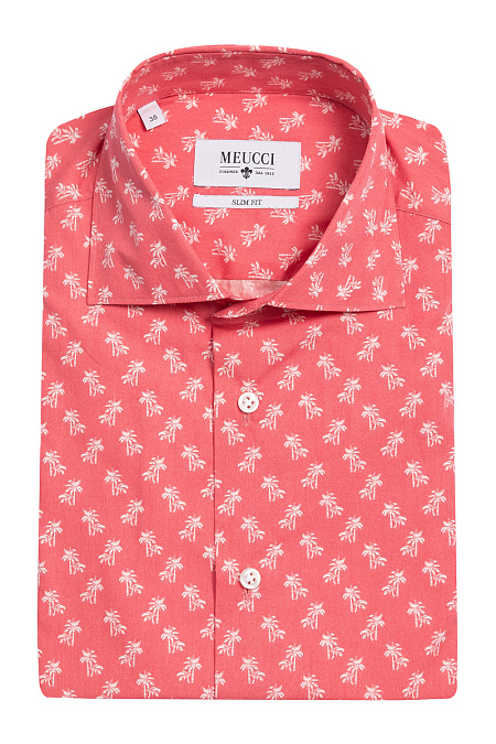 Модная мужская сорочка с принтом с коротким рукавом арт. SL 92600R 35152/141035 от Meucci (Италия) - фото. Цвет: Принт.
