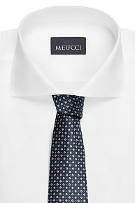 Темно-синий галстук с мелким цветным орнаментом (EKM212202-115)