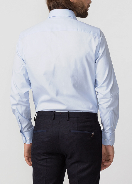 Модная мужская голубая рубашка с длинными рукавами арт. SL90202R1020182/1601 от Meucci (Италия) - фото. Цвет: Голубой. Купить в интернет-магазине https://shop.meucci.ru

