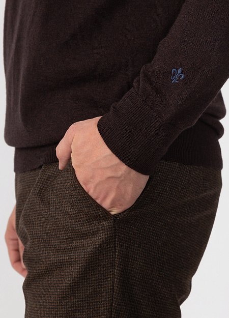 Мужские брендовые брюки casual арт. LP3007 BROWN Meucci (Италия) - фото. Цвет: Коричневый. Купить в интернет-магазине https://shop.meucci.ru
