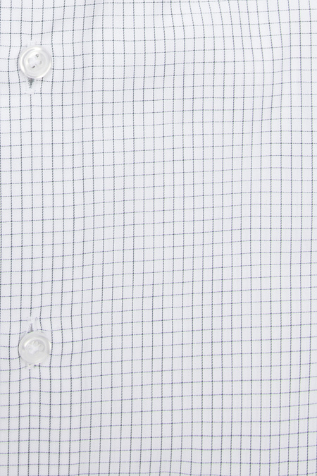 Модная мужская рубашка хлопковая белая в клетку  арт. SL 902022 RL 91EZ/302226 от Meucci (Италия) - фото. Цвет: Белый в клетку.
