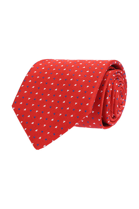 Красный галстук с мелким узором для мужчин бренда Meucci (Италия), арт. 36300/4 - фото. Цвет: Красный. Купить в интернет-магазине https://shop.meucci.ru
