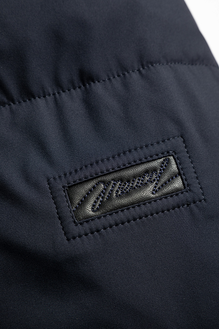 Пуховик-пальто с капюшоном  для мужчин бренда Meucci (Италия), арт. 9220 - фото. Цвет: Темно-синий. Купить в интернет-магазине https://shop.meucci.ru
