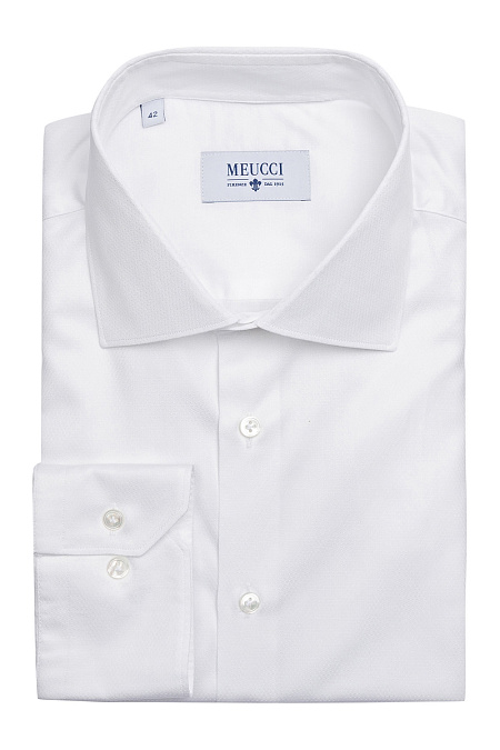 Модная мужская белая классическая рубашка арт. SL 90202 RL BAS0193/141700 от Meucci (Италия) - фото. Цвет: Белый с микродизайном. Купить в интернет-магазине https://shop.meucci.ru

