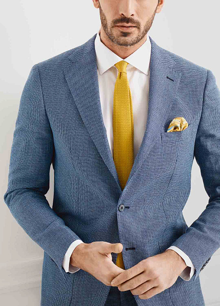 Вязаный желтый галстук для мужчин бренда Meucci (Италия), арт. 1208/16 - фото. Цвет: Желтый. Купить в интернет-магазине https://shop.meucci.ru
