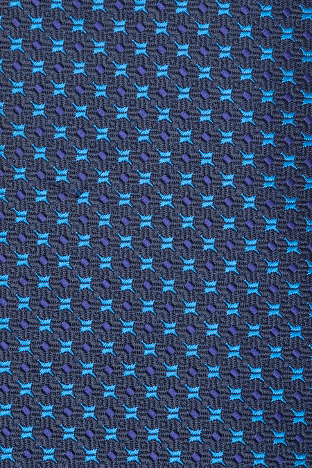 Синий галстук с голубым орнаментом для мужчин бренда Meucci (Италия), арт. 03202006-11 - фото. Цвет: Синий с орнаментом. Купить в интернет-магазине https://shop.meucci.ru
