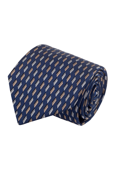 Темно-синий галстук в мелкий орнамент для мужчин бренда Meucci (Италия), арт. 44183/1 - фото. Цвет: Темно-синий. Купить в интернет-магазине https://shop.meucci.ru
