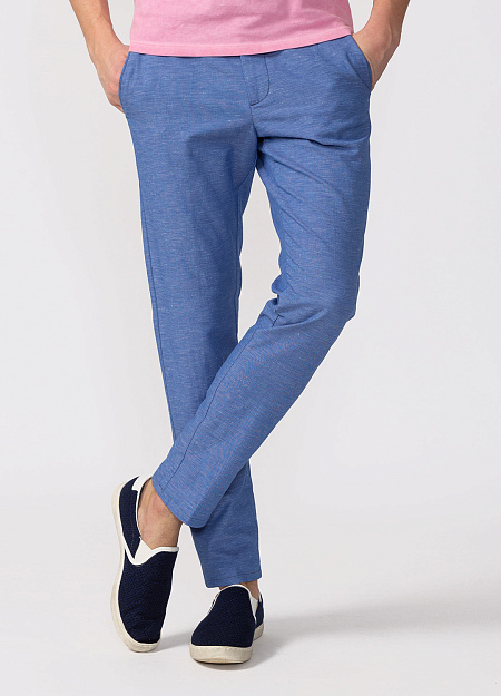 Мужские брендовые голубые брюки арт. SB1315X ROYAL Meucci (Италия) - фото. Цвет: Голубой. Купить в интернет-магазине https://shop.meucci.ru
