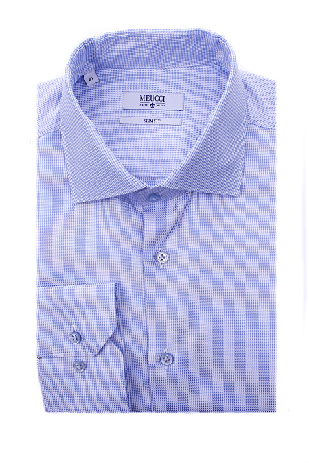 Модная мужская хлопковая рубашка сиреневого цвета арт. SL 90102 R 12171/141251 от Meucci (Италия) - фото. Цвет: Сиреневый. Купить в интернет-магазине https://shop.meucci.ru

