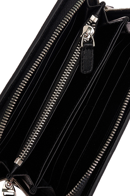 Портмоне-кошелек из кожи черного цвета  для мужчин бренда Meucci (Италия), арт. О-78170 Black - фото. Цвет: Чернный. Купить в интернет-магазине https://shop.meucci.ru
