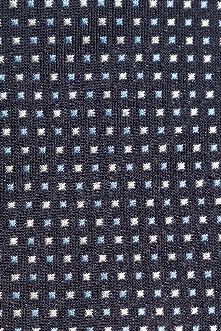 Темно-синий галстук из шелка с мелким цветным орнаментом для мужчин бренда Meucci (Италия), арт. EKM212202-48 - фото. Цвет: Темно-синий, цветной орнамент. Купить в интернет-магазине https://shop.meucci.ru

