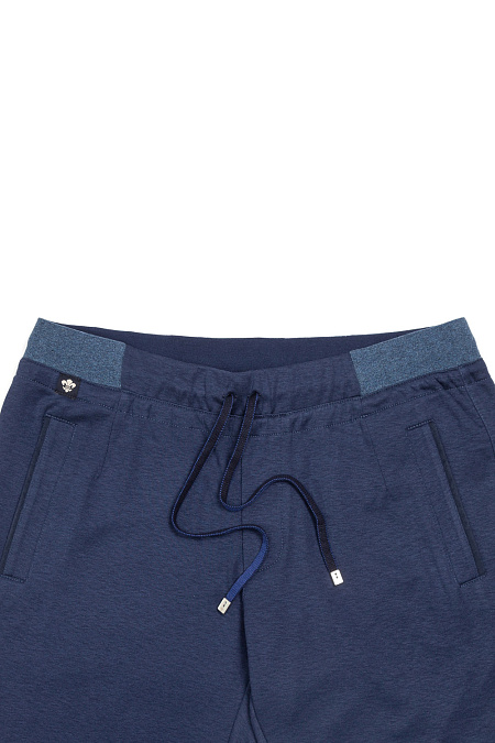 Мужские брендовые трикотажные синие брюки арт. 6M708 SC00 NOTTE Meucci (Италия) - фото. Цвет: Синий. Купить в интернет-магазине https://shop.meucci.ru
