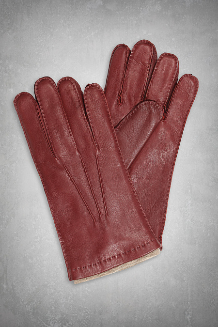 Бордовые кожаные перчатки для мужчин бренда Meucci (Италия), арт. 215 BORDEAUX - фото. Цвет: Бордовый. Купить в интернет-магазине https://shop.meucci.ru
