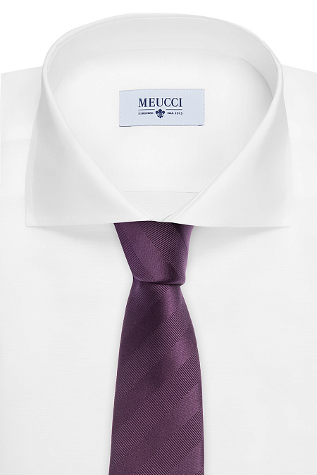 Галстук из шелка для мужчин бренда Meucci (Италия), арт. 1305/21 - фото. Цвет: Фиолетовый. Купить в интернет-магазине https://shop.meucci.ru
