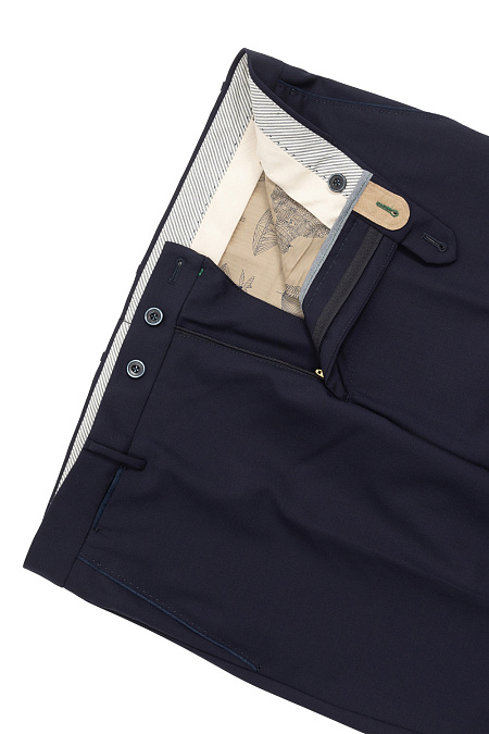 Мужские брендовые брюки из тонкой шерсти темно-синие  арт. VB 101ALC MIDING Meucci (Италия) - фото. Цвет: Темно-синий. Купить в интернет-магазине https://shop.meucci.ru
