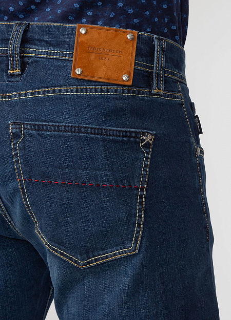 Мужские брендовые темно-синие джинсы арт. D754-6 MON Meucci (Италия) - фото. Цвет: Темно-синий. Купить в интернет-магазине https://shop.meucci.ru
