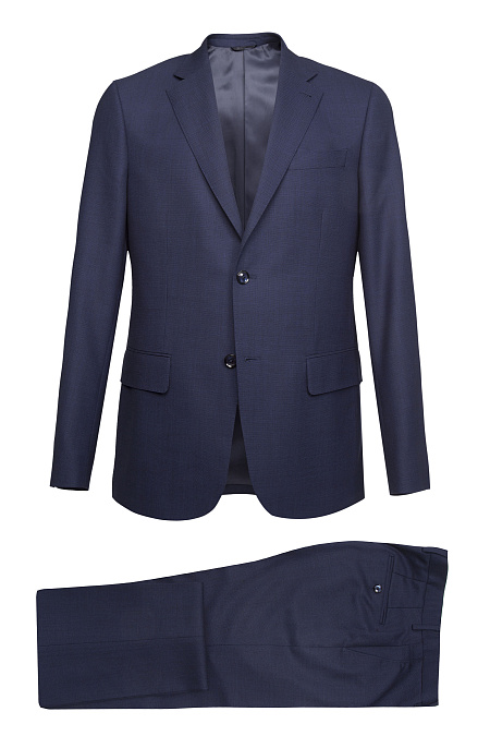Мужской костюм из легкой шерсти с микродизайном темно-синего цвета  Meucci (Италия), арт. MI 2200191VB/8040+ - фото. Цвет: Темно-синий.