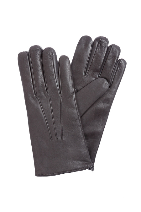 Серые кожаные перчатки для мужчин бренда Meucci (Италия), арт. ZU03 DK GREY - фото. Цвет: Серый. Купить в интернет-магазине https://shop.meucci.ru
