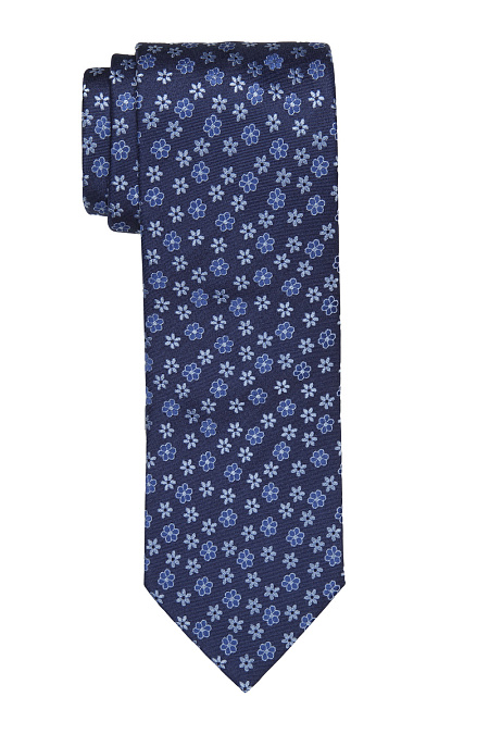 Темно-синий галстук с крупным орнаментом для мужчин бренда Meucci (Италия), арт. 89136/1 - фото. Цвет: Темно-синий, орнамент. Купить в интернет-магазине https://shop.meucci.ru
