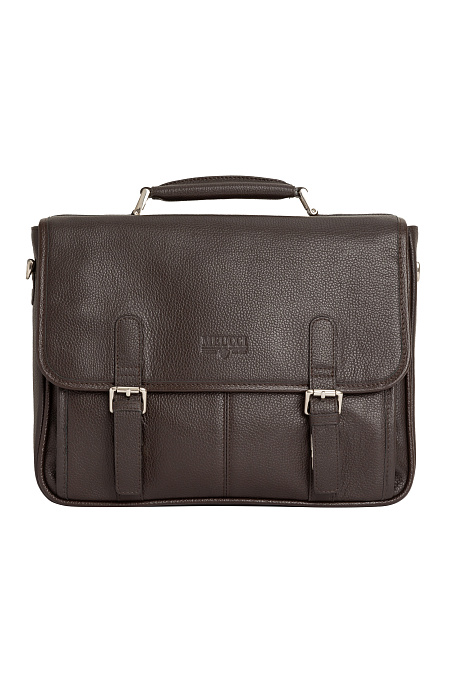 Кожаный портфель  для мужчин бренда Meucci (Италия), арт. О-78138 - фото. Цвет: Темно-коричневый. Купить в интернет-магазине https://shop.meucci.ru
