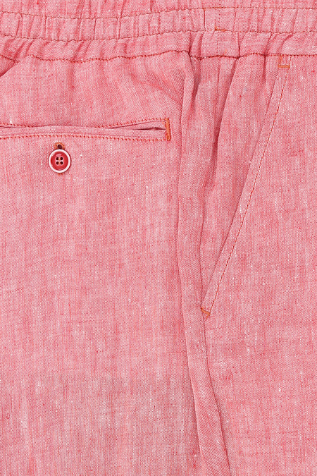 Мужские брендовые брюки арт. LM104 RED Meucci (Италия) - фото. Цвет: Коралл. Купить в интернет-магазине https://shop.meucci.ru
