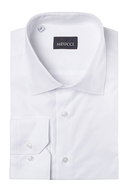 Модная мужская рубашка белая с микродизайном арт. SL 90202 R BAS 0191/141927 от Meucci (Италия) - фото. Цвет: Белый, микродизайн. Купить в интернет-магазине https://shop.meucci.ru

