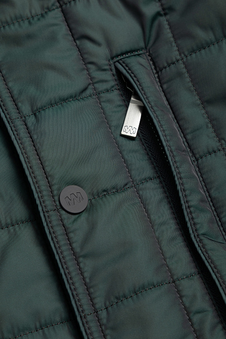Утепленная стеганая куртка с капюшоном для мужчин бренда Meucci (Италия), арт. 8310 - фото. Цвет: Темно-зеленый. Купить в интернет-магазине https://shop.meucci.ru
