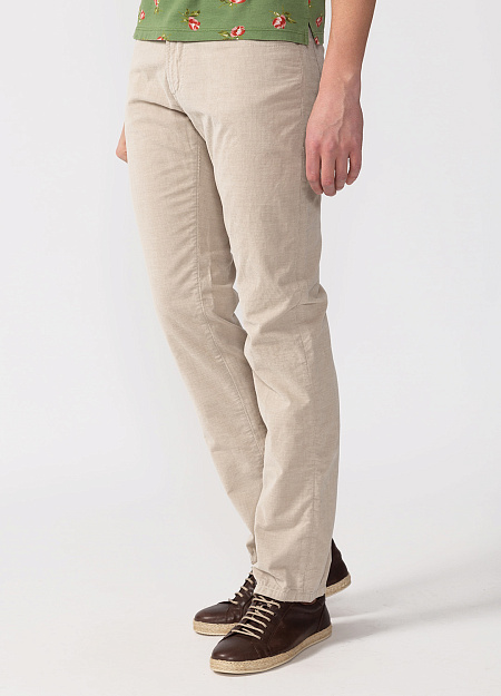 Джинсы из светлой вельветовой ткани для мужчин бренда Meucci (Италия), арт. T132 MRZ/4 - фото. Цвет: Бежевый. Купить в интернет-магазине https://shop.meucci.ru
