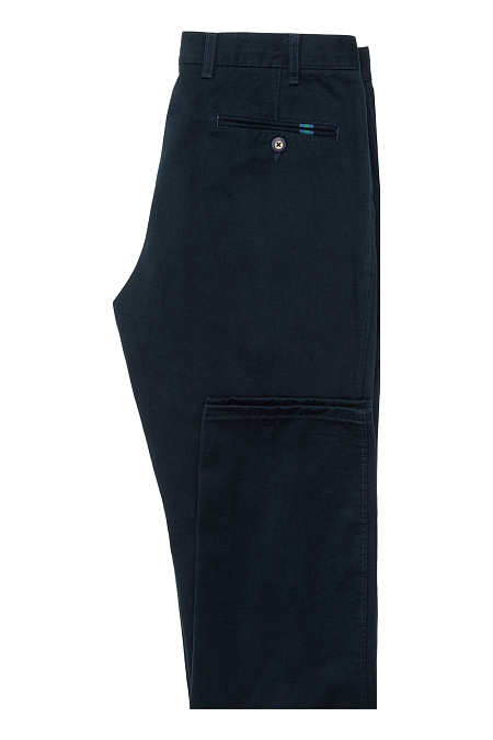 Мужские брендовые брюки темно-синего цвета из хлопка  арт. 1350/00581/004 Meucci (Италия) - фото. Цвет: Темно-синий. Купить в интернет-магазине https://shop.meucci.ru
