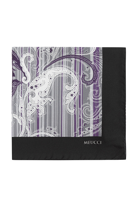 Платок для мужчин бренда Meucci (Италия), арт. SE118/3 - фото. Цвет: Серый/фиолетовый. Купить в интернет-магазине https://shop.meucci.ru
